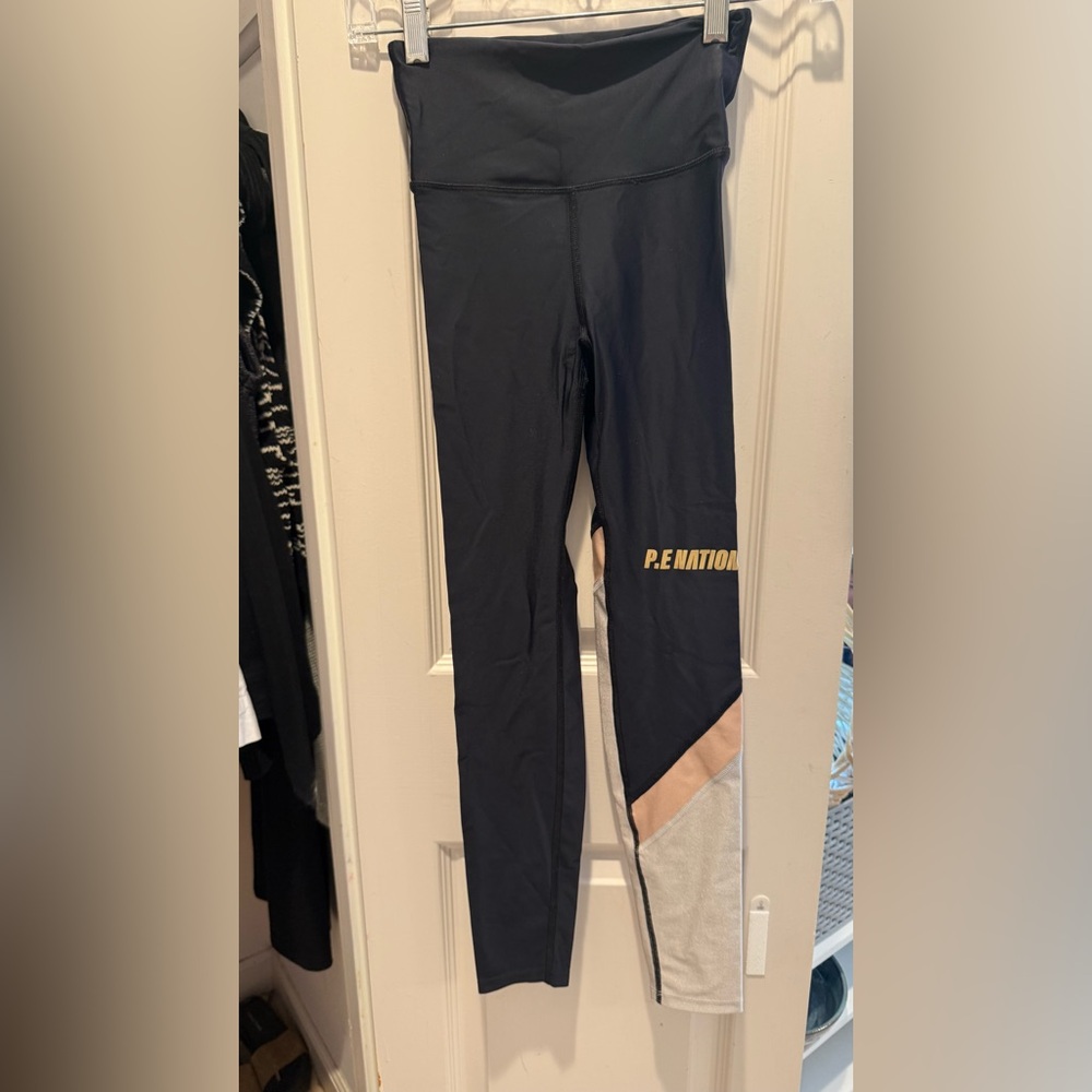 P.E Nation Black Leggings pink stripes size XS
